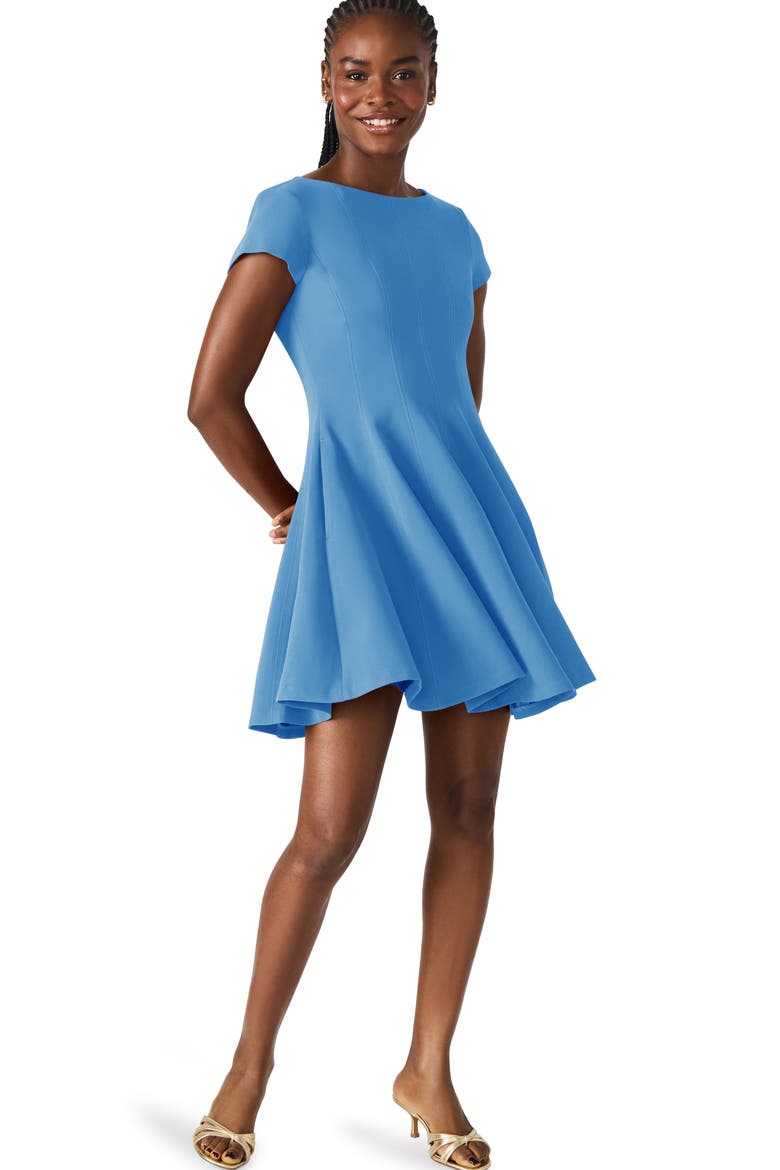 Nili Fit & Flare Minidress, Alternate, color, AZURE BLUE
