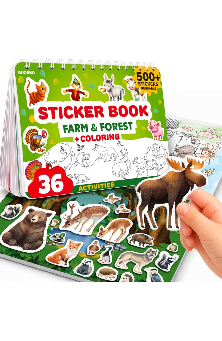 Quokka Kids Sticker Activity Books, Main, color, Farm & Forest