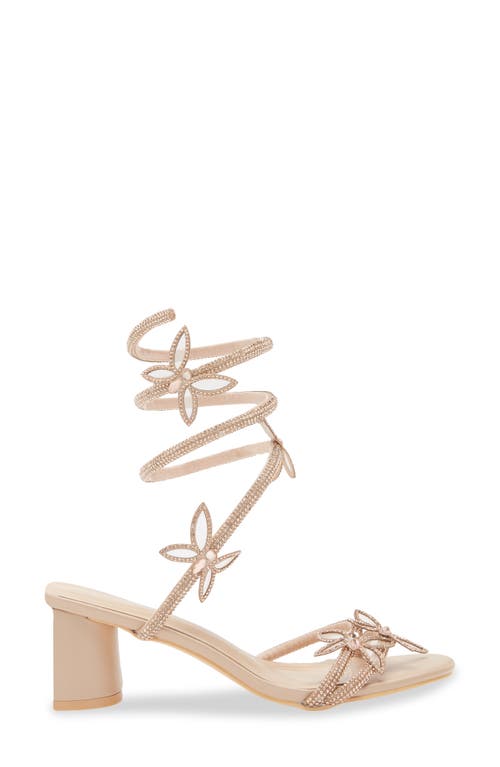 Azalea Wang Quinton Ankle Wrap Sandal In Light Beige