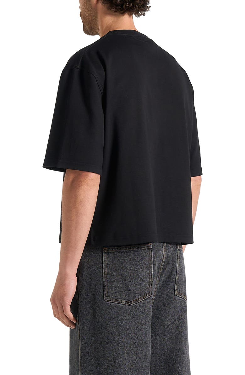 Manière De Voir Leon Boxy Cropped T-Shirt, Alternate, color, Black