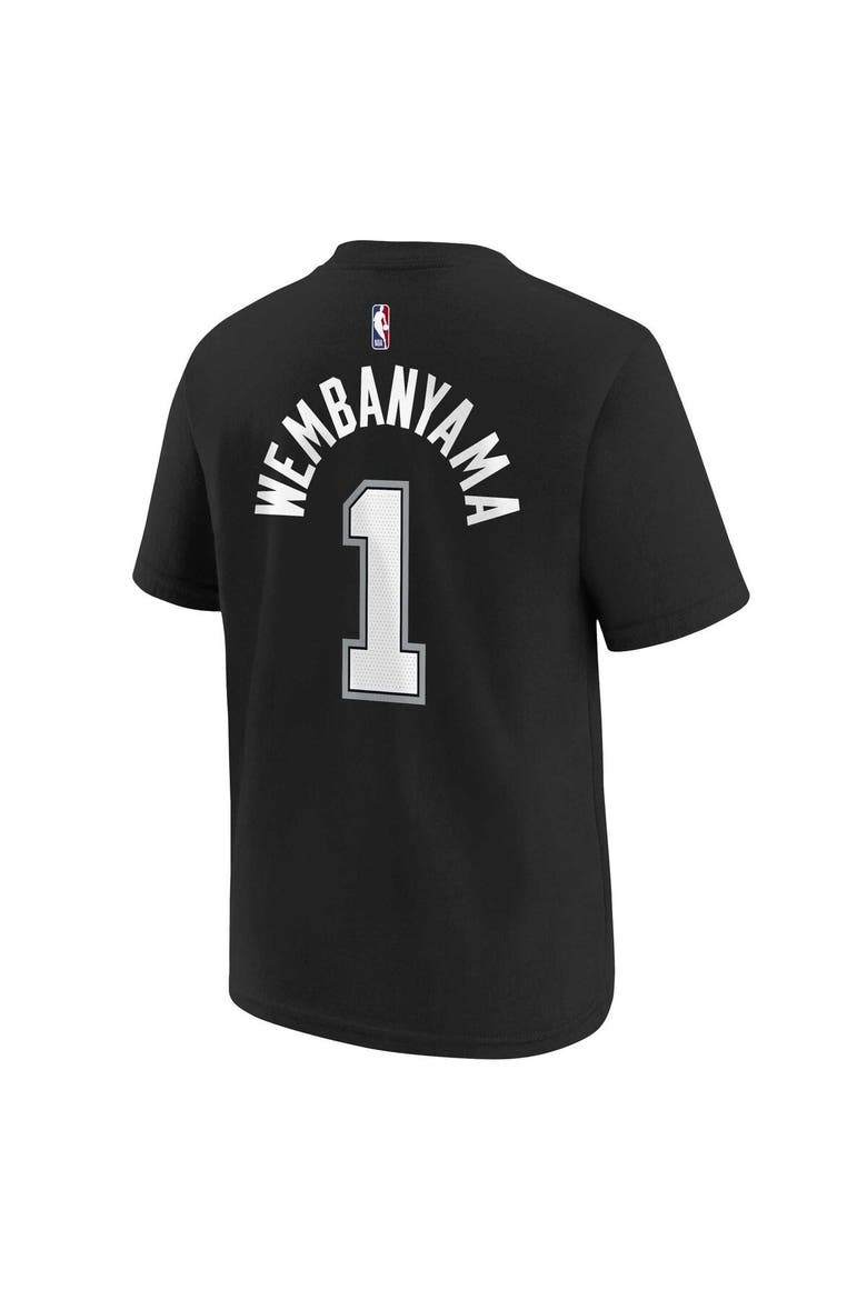 Youth Victor Wembanyama Black San Antonio Spurs Icon Name & Number T-Shirt, Alternate, color, Black