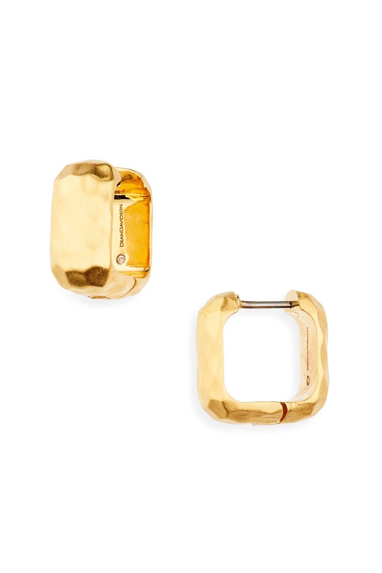 Nomad Square Huggie Hoop Earrings, Main, color, GOLD