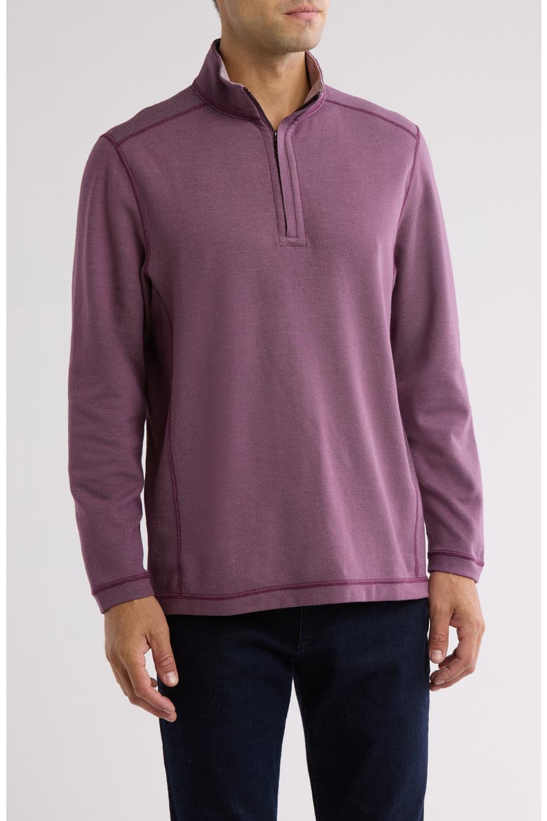 Switch It Up Reversible Quarter Zip Sweatshirt, Main, color, MATTE PLUM