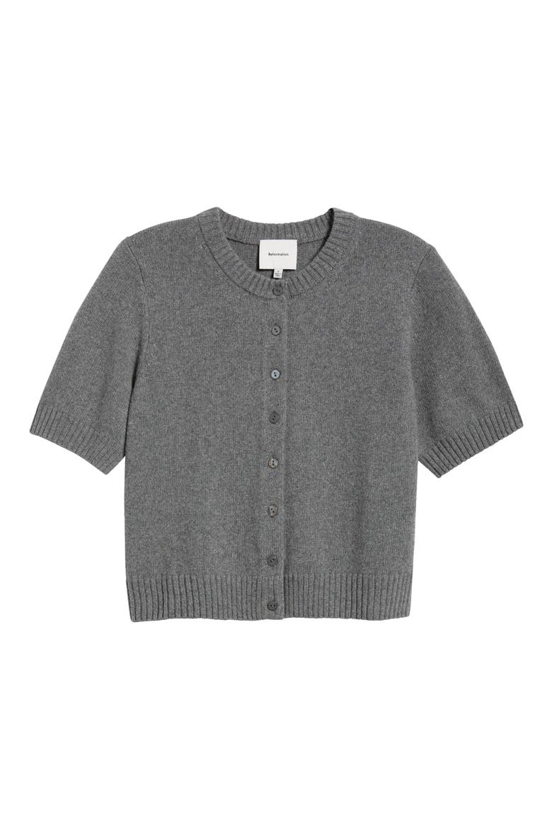 Maude Recycled Cashmere Blend Cardigan, Main, color, THUNDER