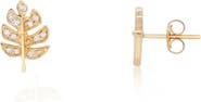 The Lovery Fine Jewelry Diamond Leaf Stud Earrings