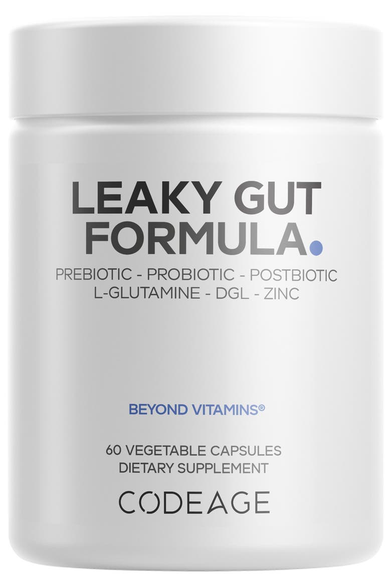 Leaky Gut L-Glutamine  + Probiotics Supplement, Main, color, White