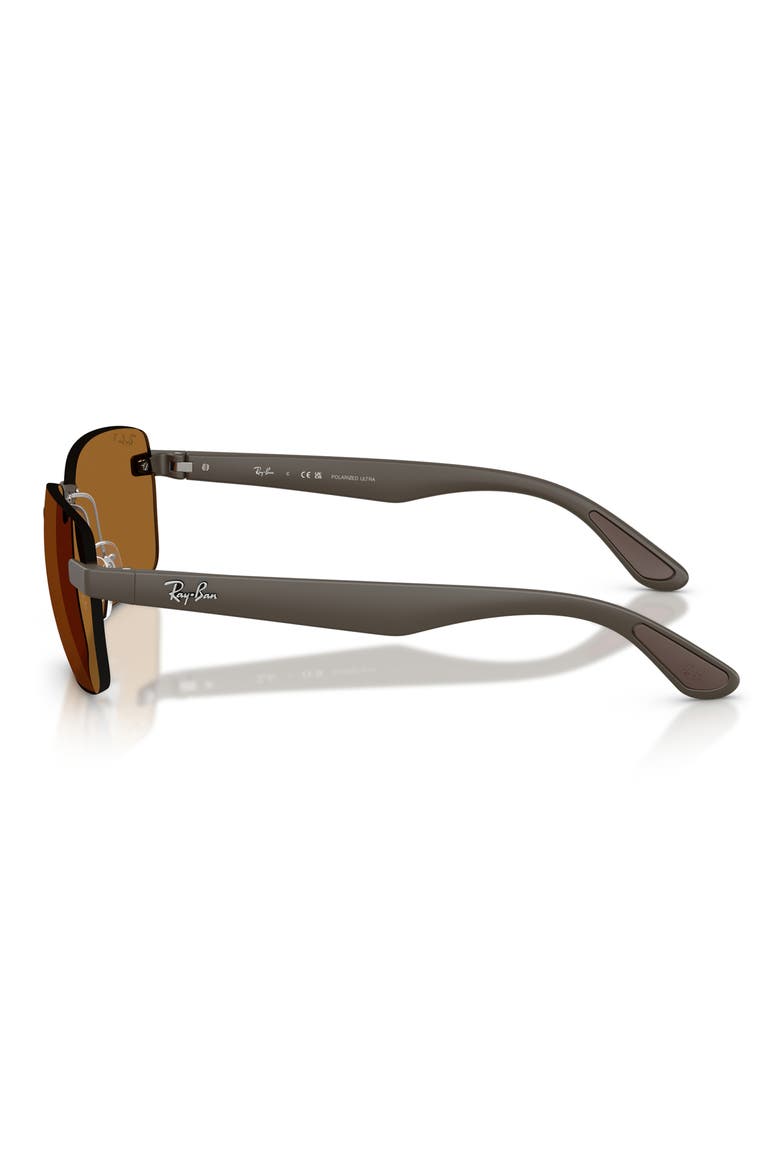 59mm Polarized Rimless Sunglasses, Alternate, color, SAND BROWN / POLAR BRONZE
