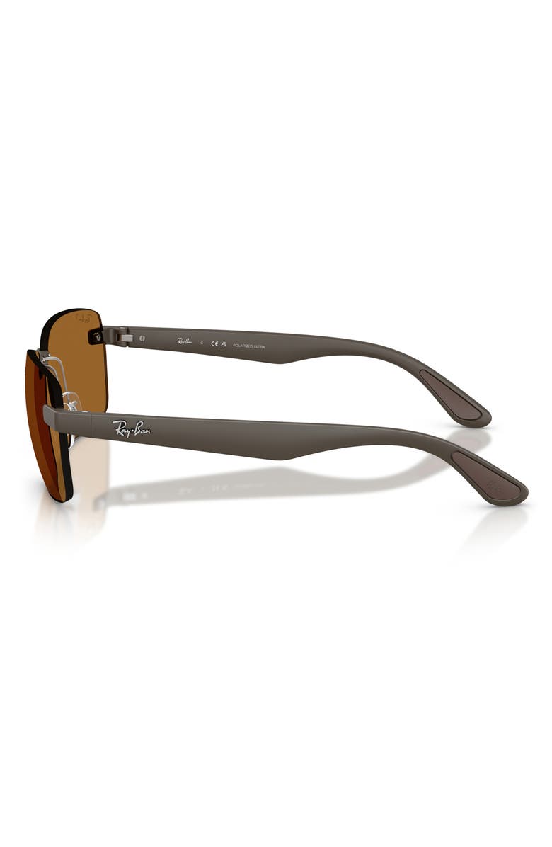 Ray-Ban 59mm Polarized Rimless Sunglasses, Alternate, color, Sand Brown / Polar Bronze