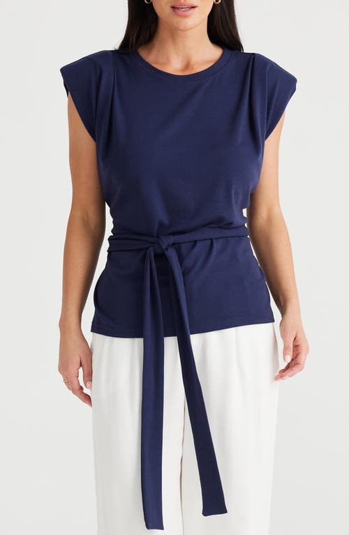 Brave+True Conroy Cap Sleeve Top in Navy 