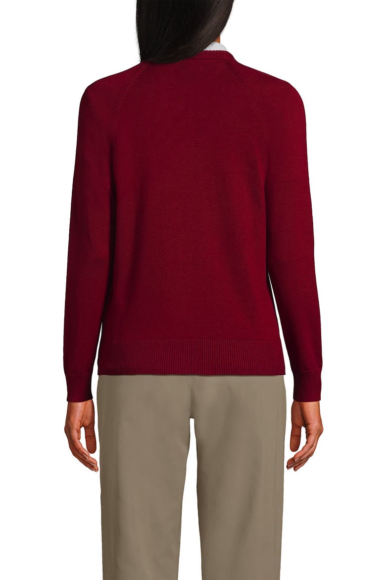 School Uniform Young  Cotton Modal Cardigan Sweater, Alternate, color, Garnet