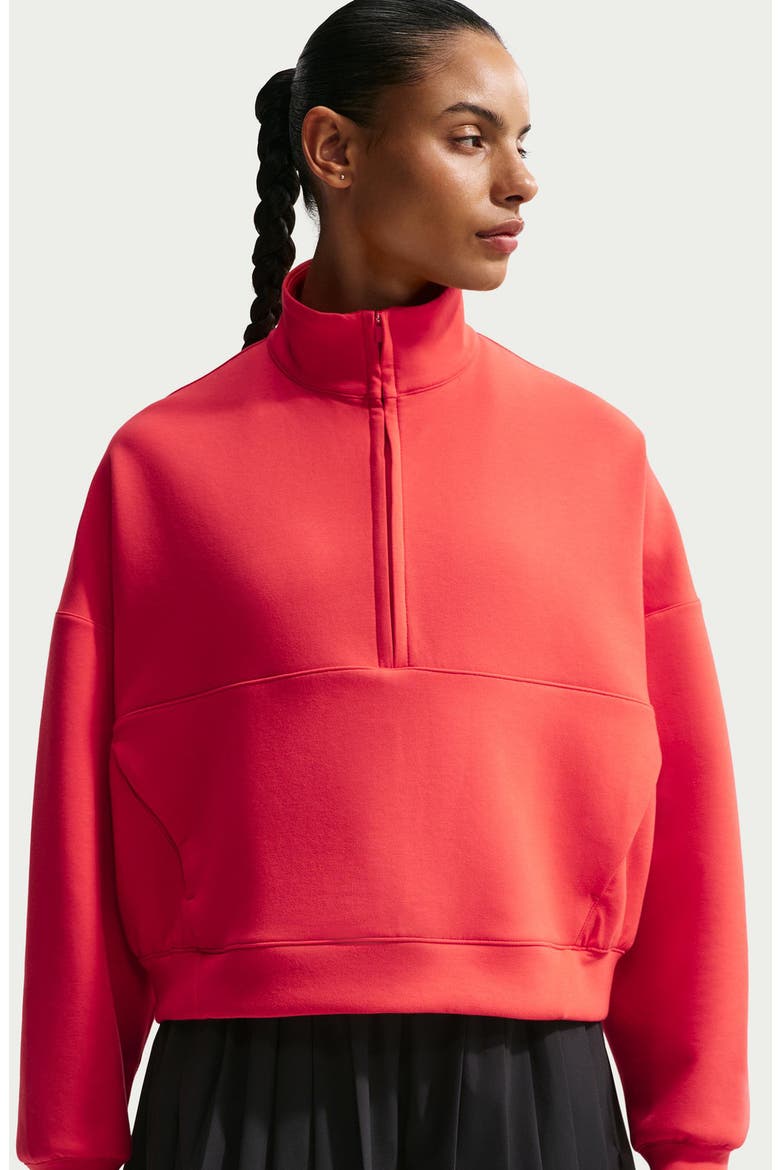 24.7 ImpossiblySoft Dri-FIT Oversize Half Zip Top, Alternate, color, LIGHT CRIMSON/UNIVERSITY RED