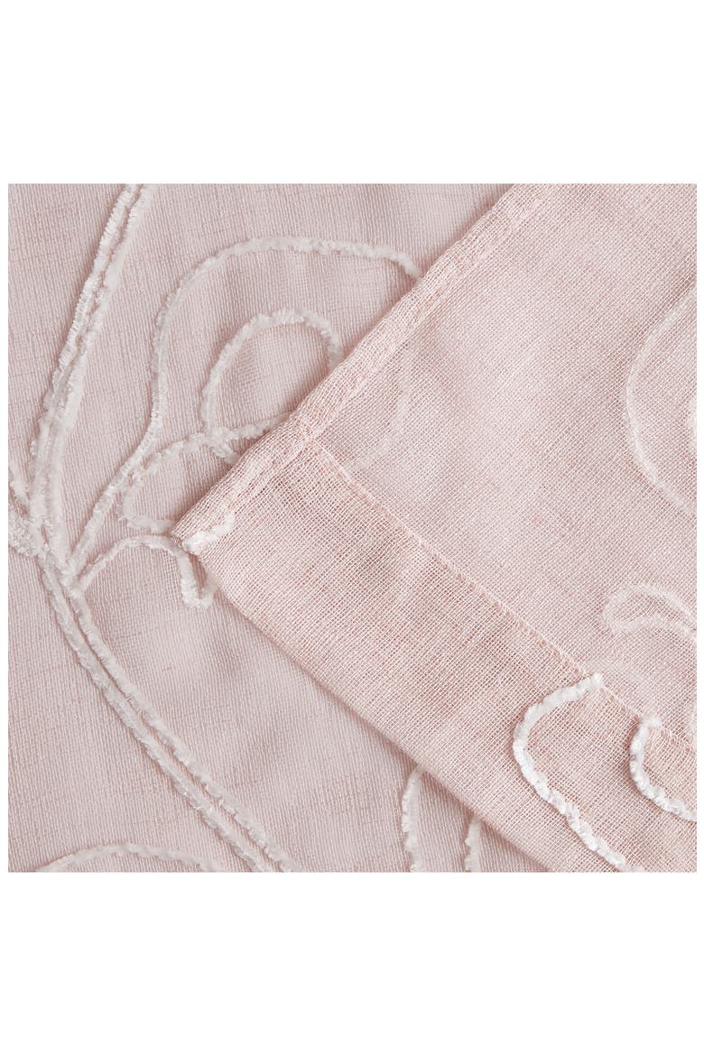 Set of 2 Embroidered Sheer Curtain Panels, Alternate, color, BLUSH