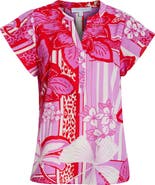 SUGARLIPS Barba Cass Tropical Flutter Sleeve Top