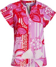 SUGARLIPS Barba Cass Tropical Flutter Sleeve Top