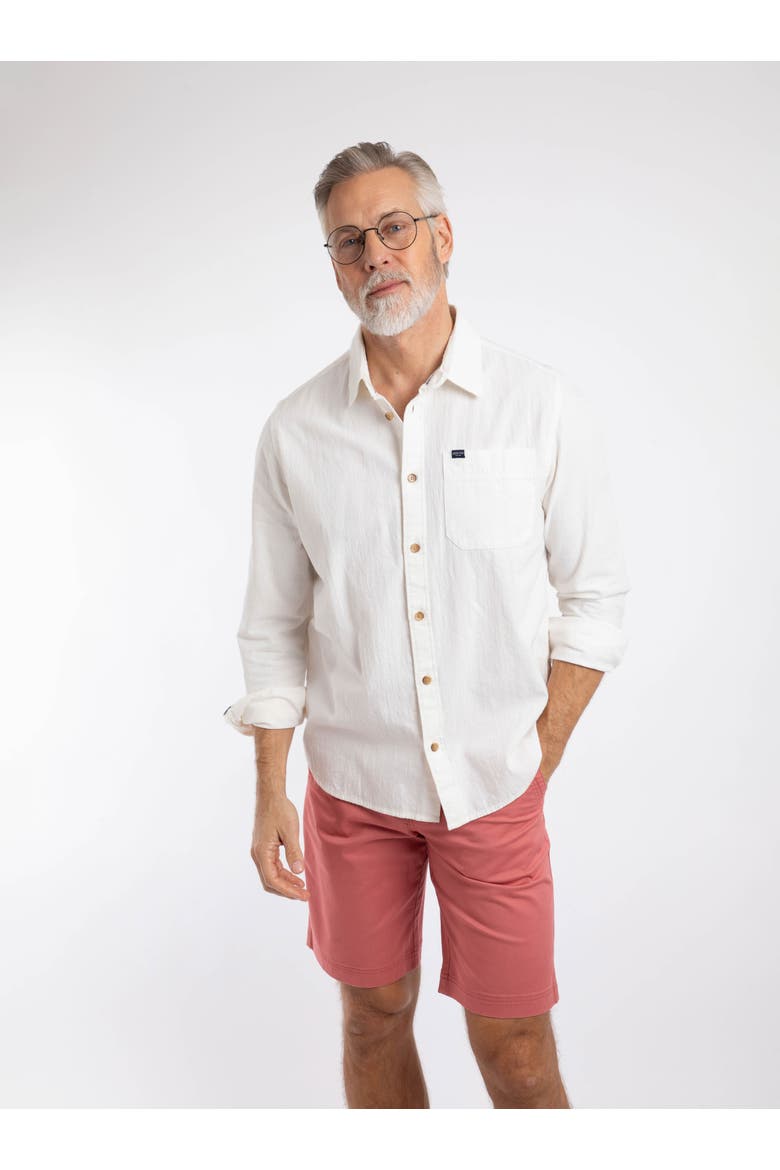 Geoffery Long Sleeve Textured Shirt, Main, color, Dusty White