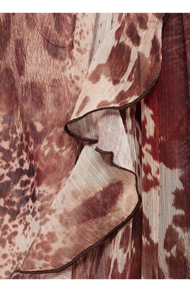 MANGO Abstract Animal Print Long Sleeve Minidress, Alternate, color, 