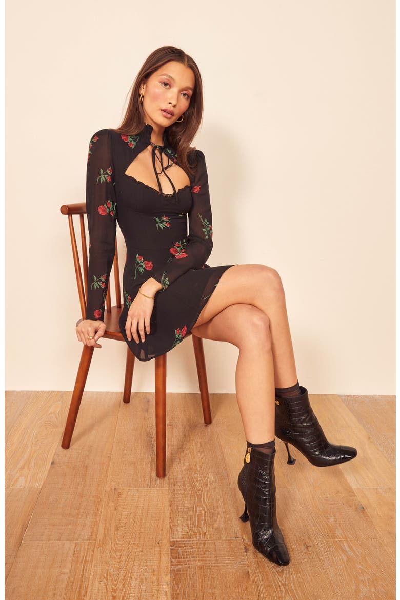 Vivianne Long Sleeve Minidress, Alternate, color, ROCHELLE