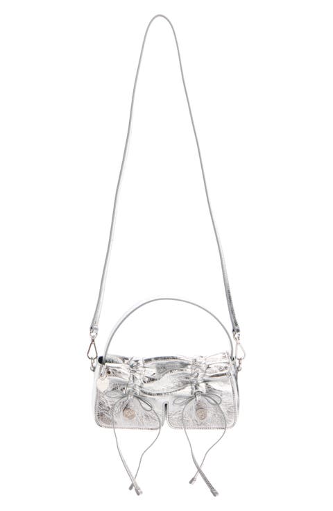 Micro Multipocket Luxe Metallic Leather Crossbody Bag