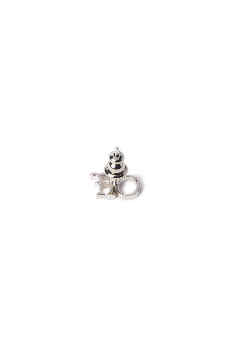 Men's Logo Mono Earring, Alternate, color, Silver