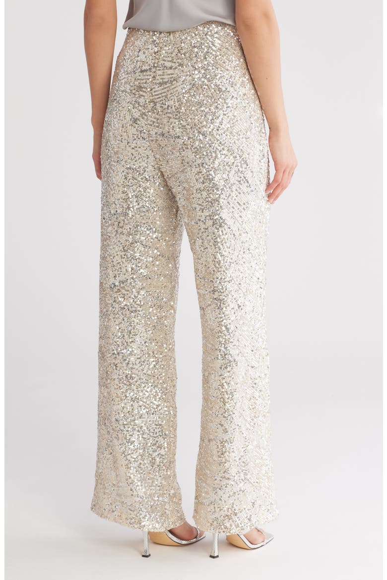 Sequin Wide Leg Pants, Alternate, color, FROSTED ALMOND