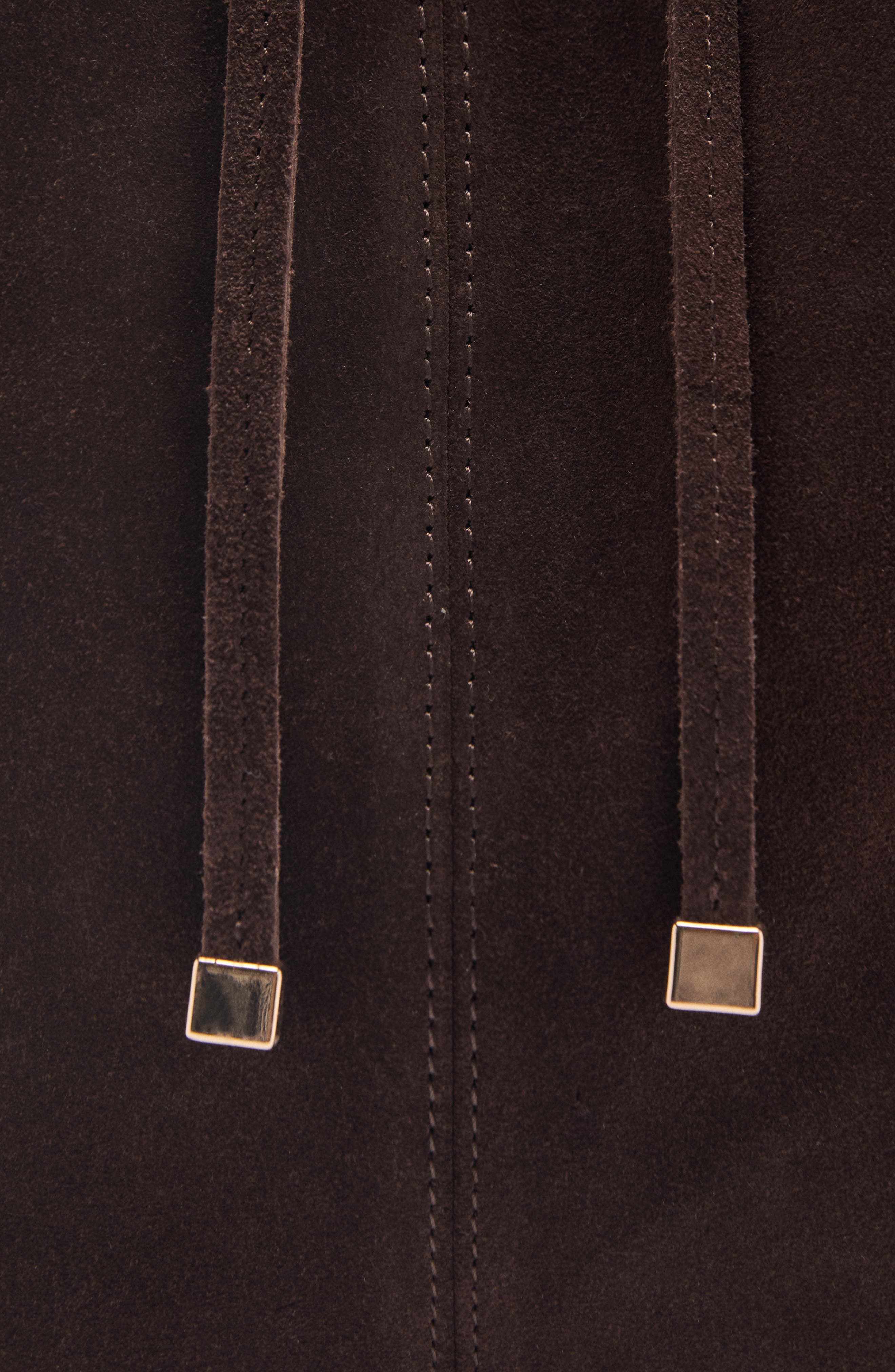 MANGO Suede Shopper Tote, Alternate, color, Chocolate Leather