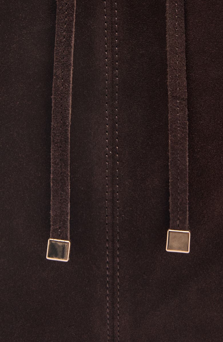 MANGO Suede Shopper Tote, Alternate, color, Chocolate Leather