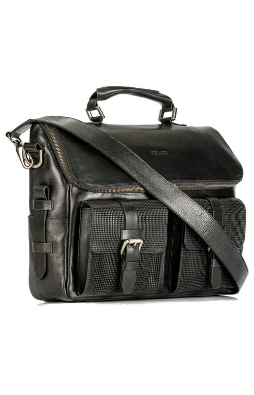 Velez "new Archaeology" Portable Leather Briefcase In Black