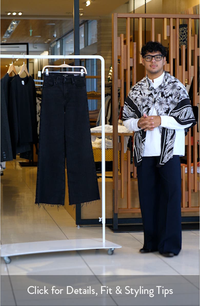 Soft-Tech Good Petite Raw Hem Wide Leg Palazzo Jeans, sales video thumbnail