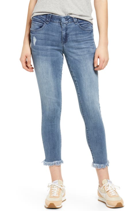 'Ab'Solution Chewed Hem Ankle Skinny Jeans (Nordstrom Exclusive)