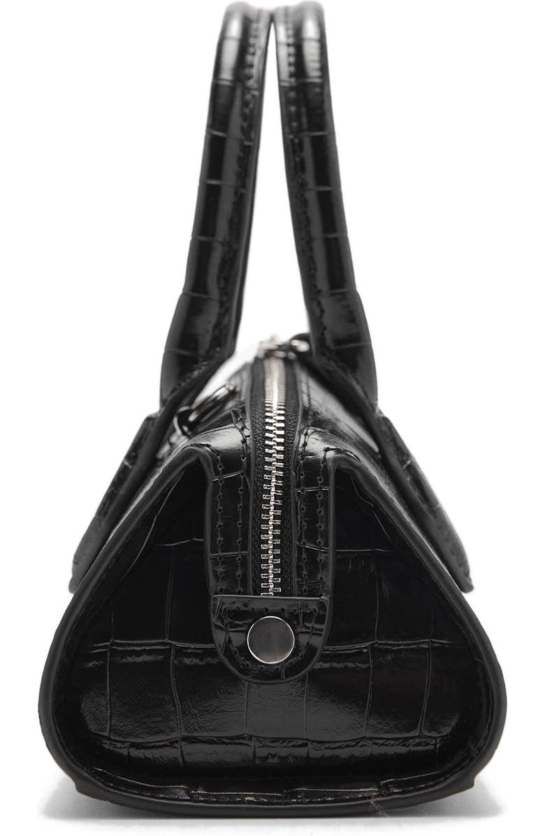 MANGO Croc Embossed Faux Leather Satchel, Alternate, color,