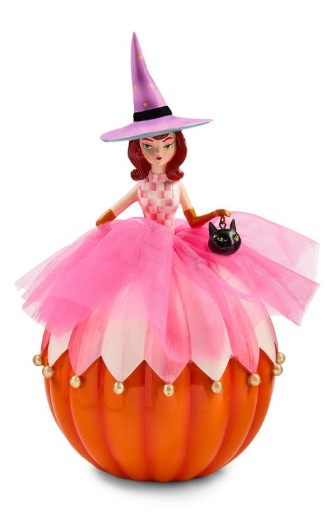 Glam-O-Ween Pumpkin Witch Ornament