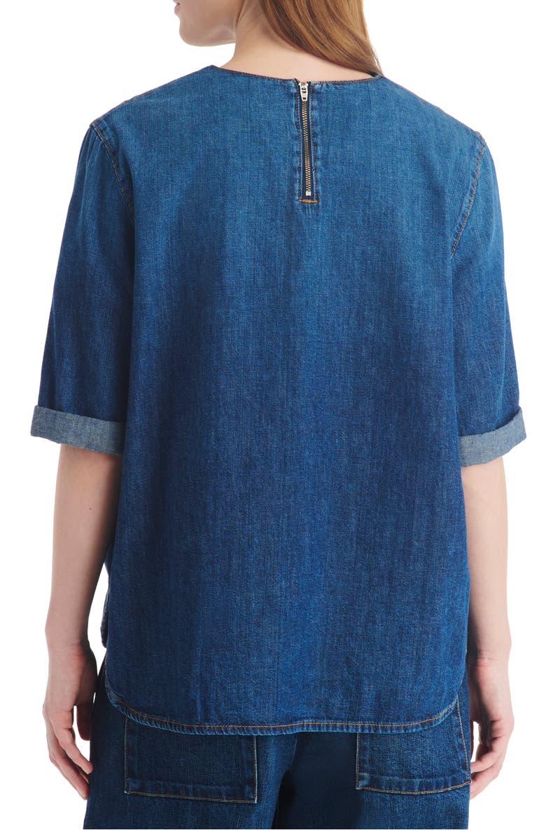 TWP Oversize Cotton Denim Shirt, Alternate, color, Dark Indigo