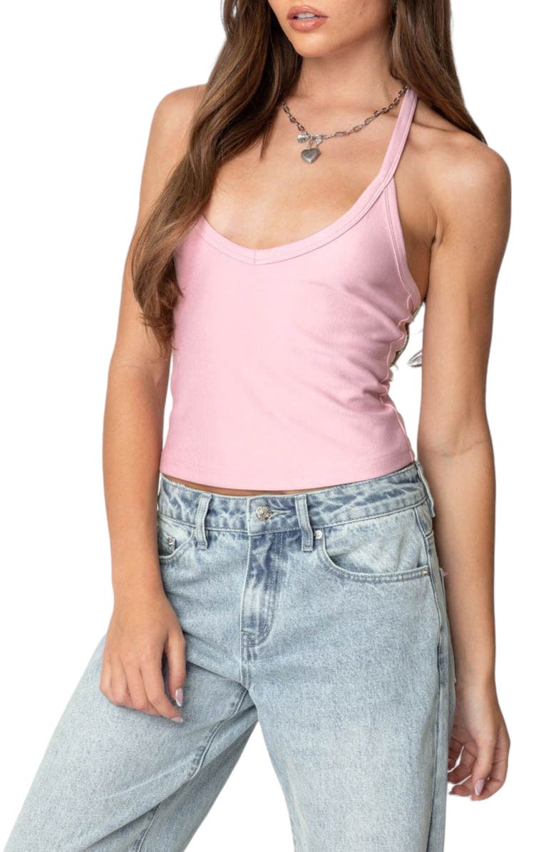 EDIKTED Racerback Stretch Tank Top, Alternate, color,