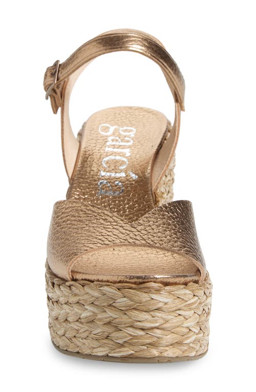 Pedro Garcia Doina 04 Ankle Strap Platform Sandal In Cava Cervo Lame