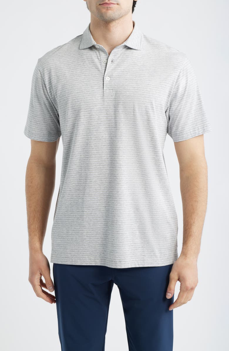 Peter Millar Crown Flex Pima Cotton Blend Polo, Main, color, Grey Heather