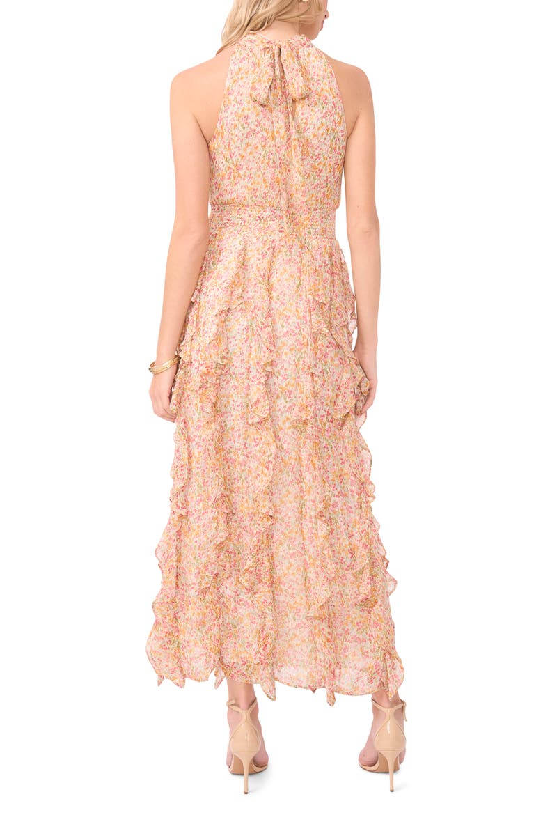 Flounce Cascading Maxi Dress, Alternate, color, PINK LEMONADE