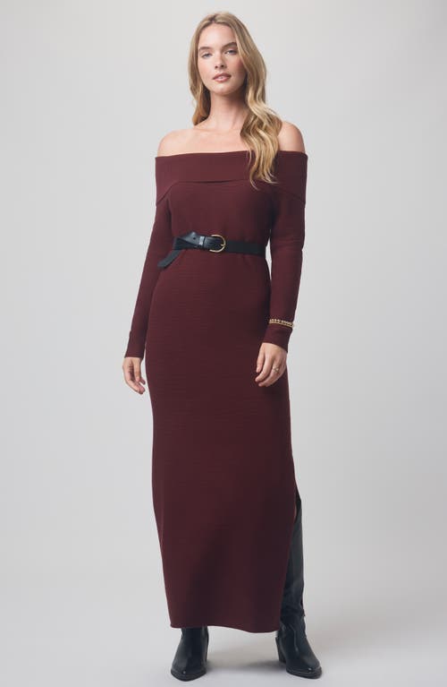 Splendid X @cellajaneblog Over The Shoulder Sweater Dress In Burgundy