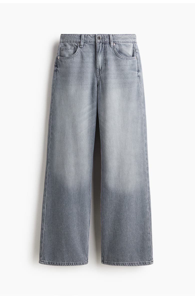 H&M Feather Soft Wide Regular Jeans, Alternate, color, Light Denim Gray