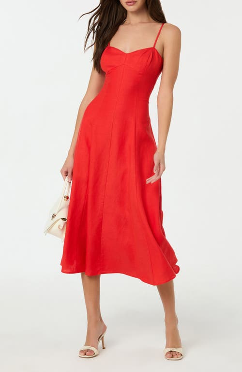 Astr The Label Linen Blend Midi Dress