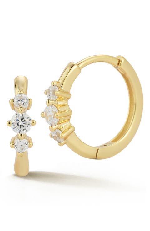 Cubic Zirconia Huggie Hoop Earrings