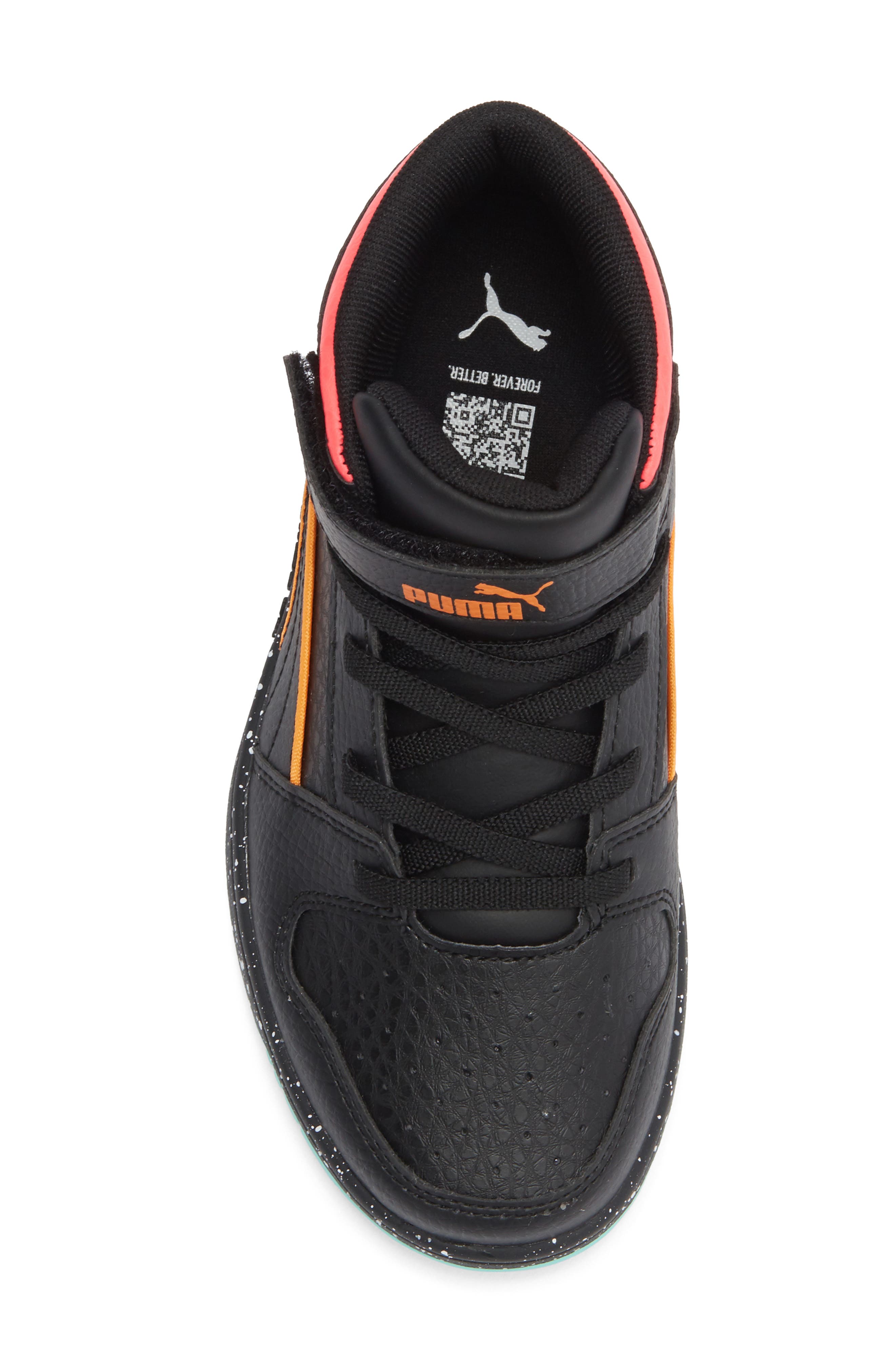PUMA Kids' Rebound Layup High Top Sneaker, Alternate, color, Puma Black/ Rickie