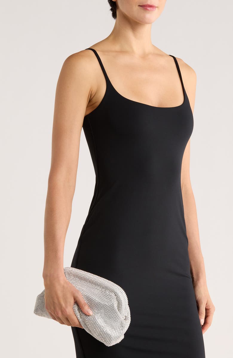 Jessica McClintock Kiana Rhinestone Frame Top Clutch, Alternate, color, Silver