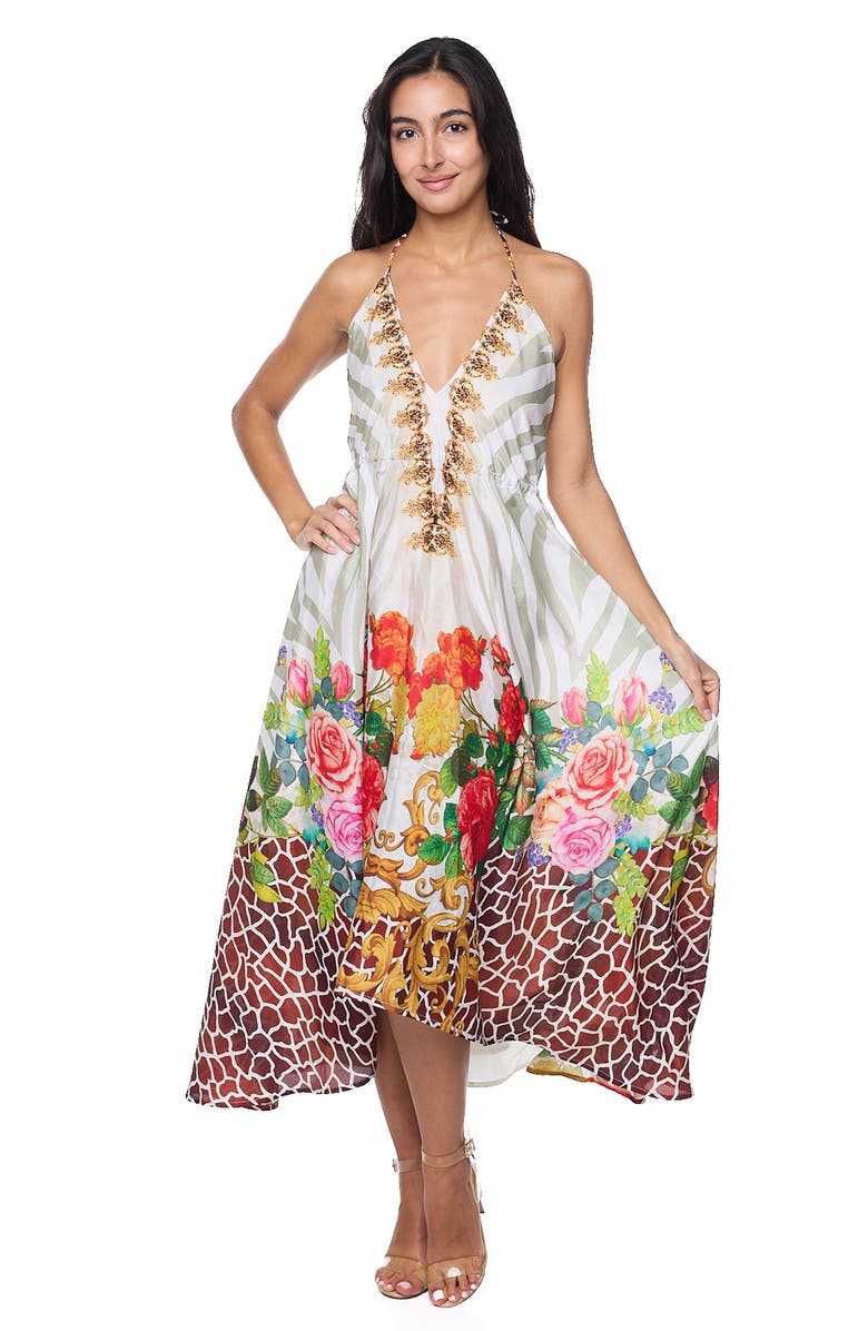 RANEES Print Sundress, Alternate, color, White