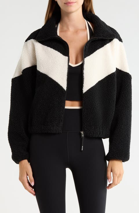 Lottie Chevron High Pile Fleece Full Zip Jacket