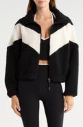 SPLITS59 Lottie Chevron High Pile Fleece Full Zip Jacket