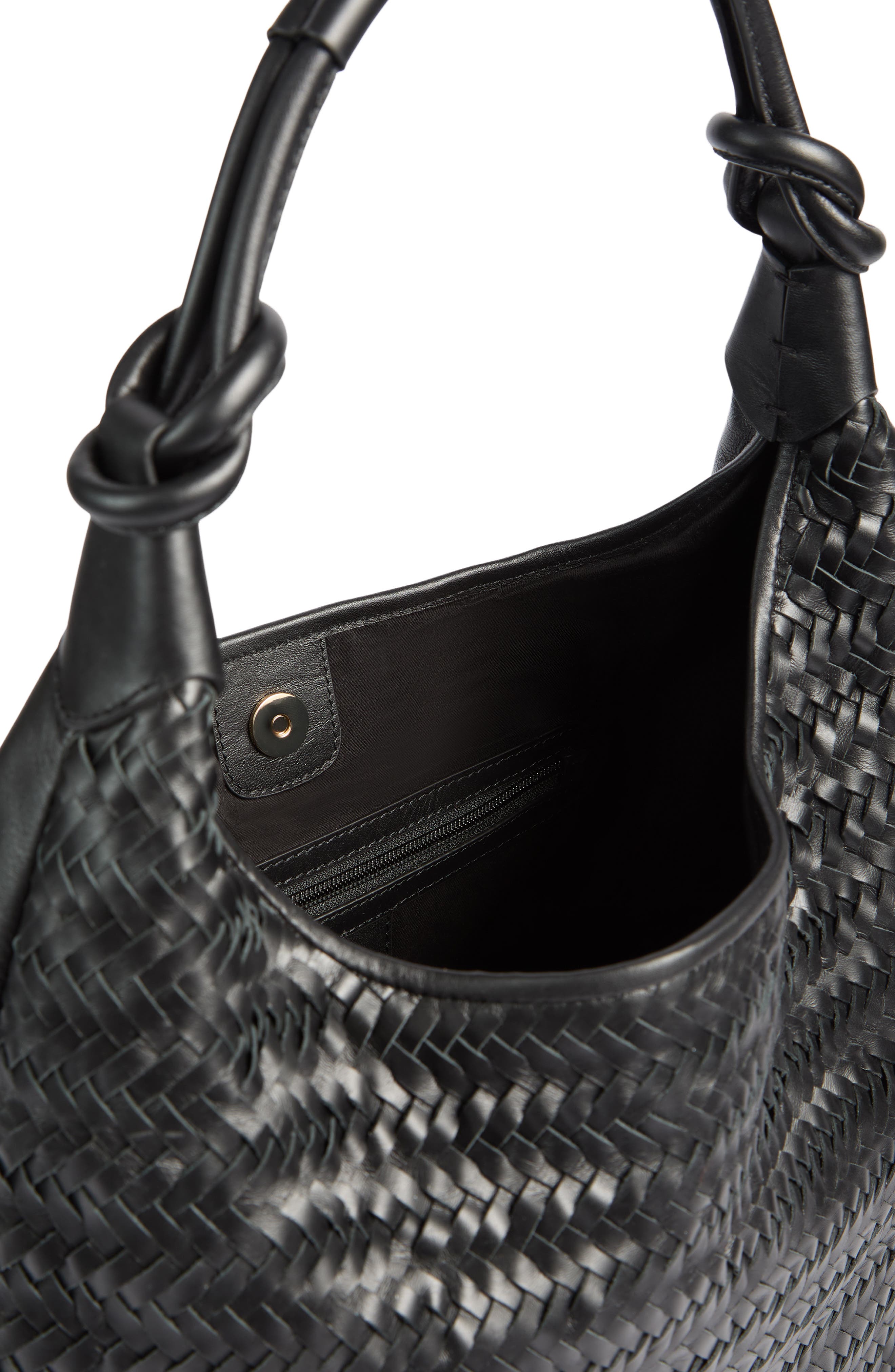 LK Bennett Seren Woven Leather Tote, Alternate, color, Black