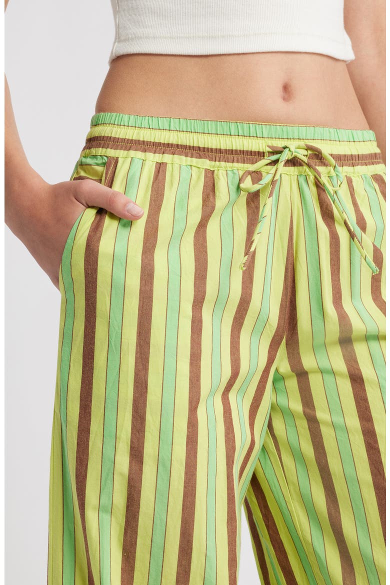 Ritik Tie Waist Wide Leg Organic Cotton Pants, Alternate, color, LIME