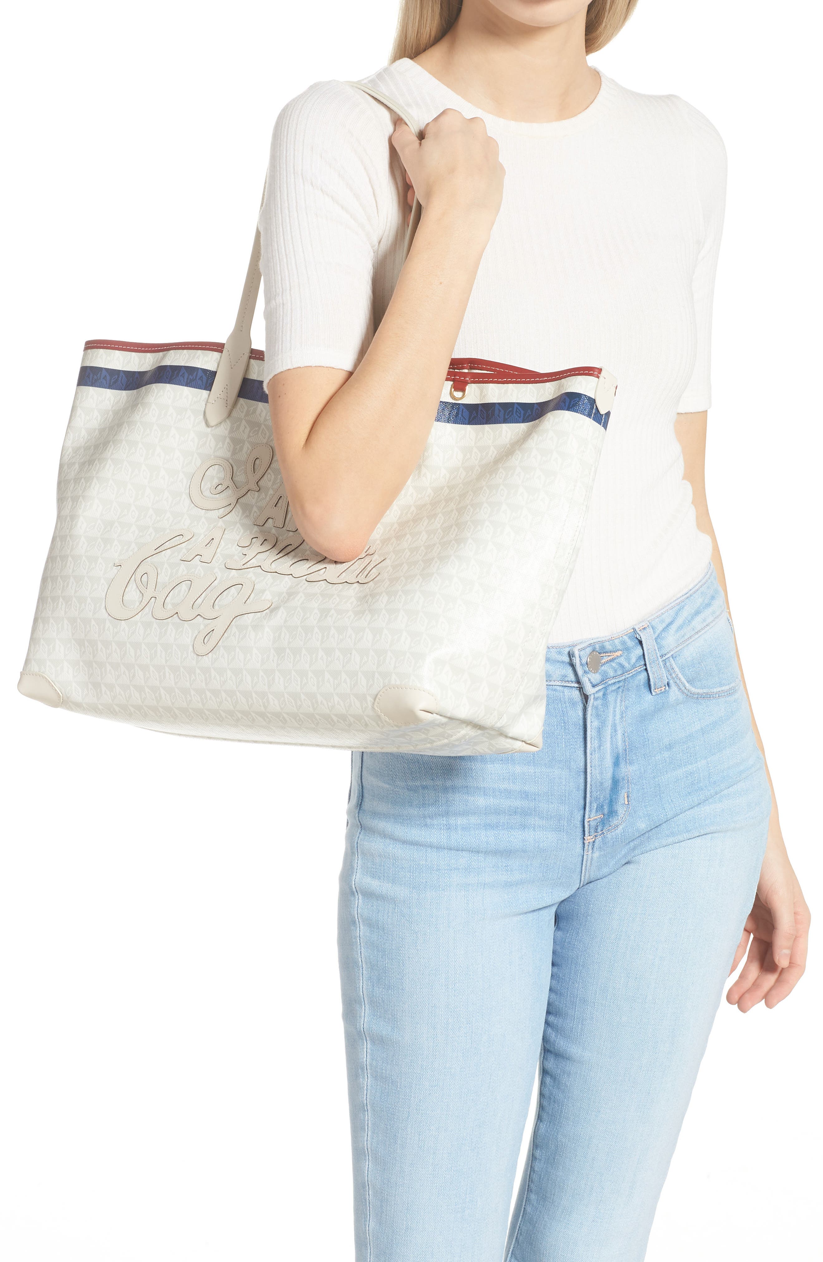 Anya Hindmarch I Am a Plastic Bag Tennis Tote, Alternate, color, 