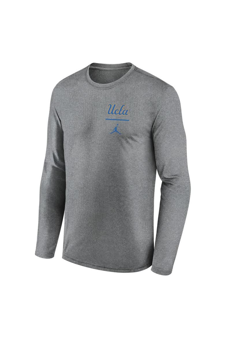 Men's Jordan Brand Heather Gray UCLA Bruins Primary Stack Legend Long Sleeve T-Shirt, Alternate, color, Heather Gray