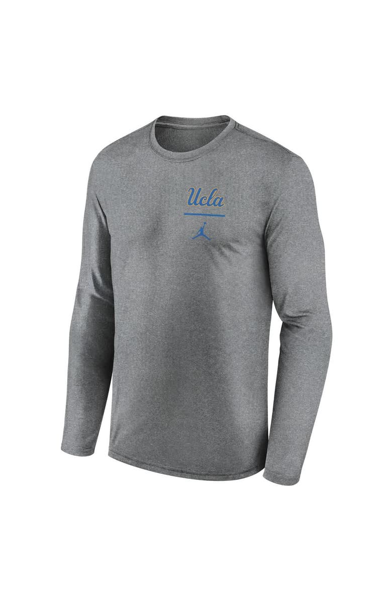 Jordan Brand Men's Jordan Brand Heather Gray UCLA Bruins Primary Stack Legend Long Sleeve T-Shirt, Alternate, color, Heather Gray